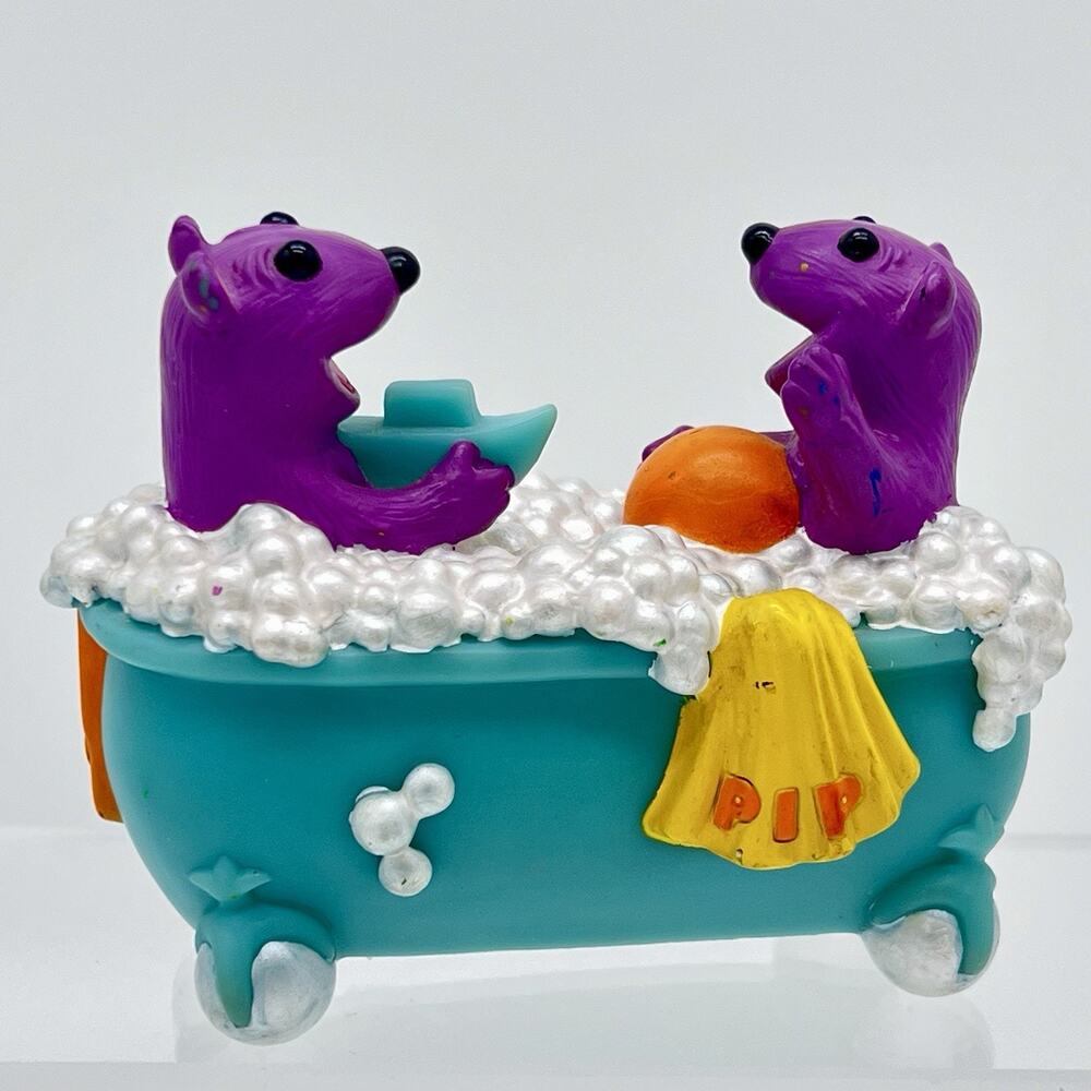 Bear In The Big Blue House Pip & Pop Bathtub PVC Toy Henson Applause HTF Rare